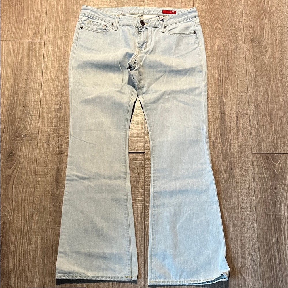 X2 Express Light Wash Flare Jeans Slim Low Rise Size 10 Vintage
